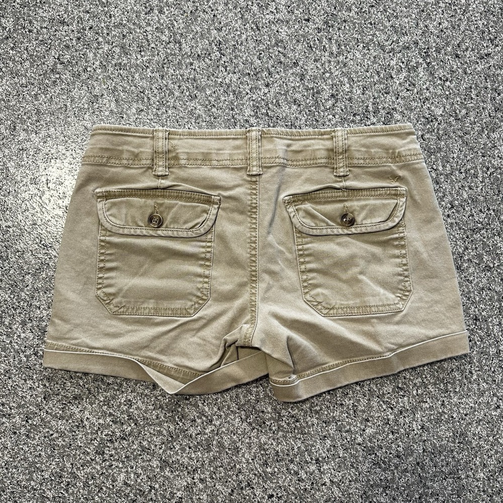 American Eagle Shorts Womens 0 28x3 Midi Chino Khaki Tan Cuffed Stretch AE - Picture 3 of 6